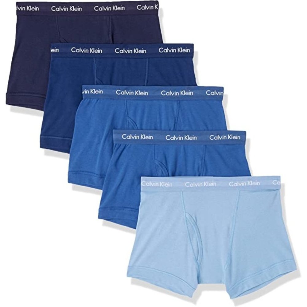 Calvin Klein Men's Underwear Cotton Classics 5-Pack Trunk Blue, XXL*New with Tag